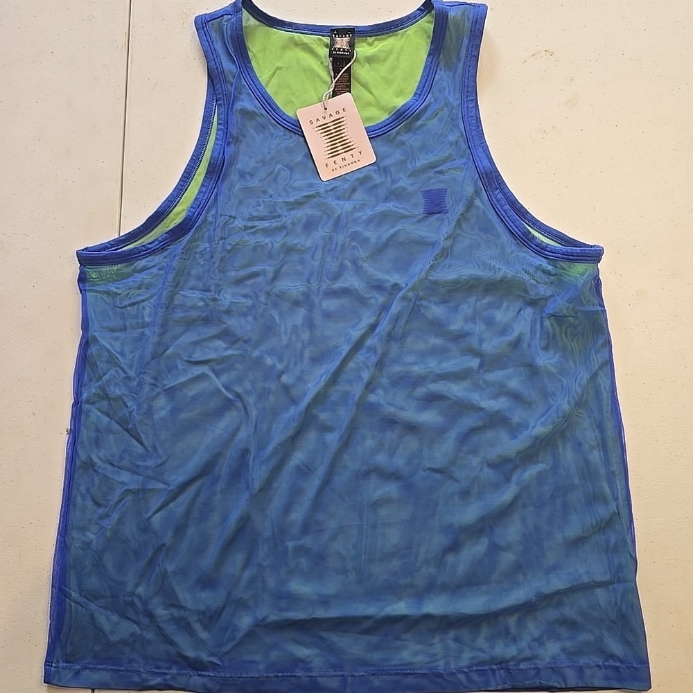 Savage Fenty By Rihanna I Dare Hi Sleep Tank True Blue Medium M NWT